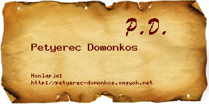 Petyerec Domonkos névjegykártya